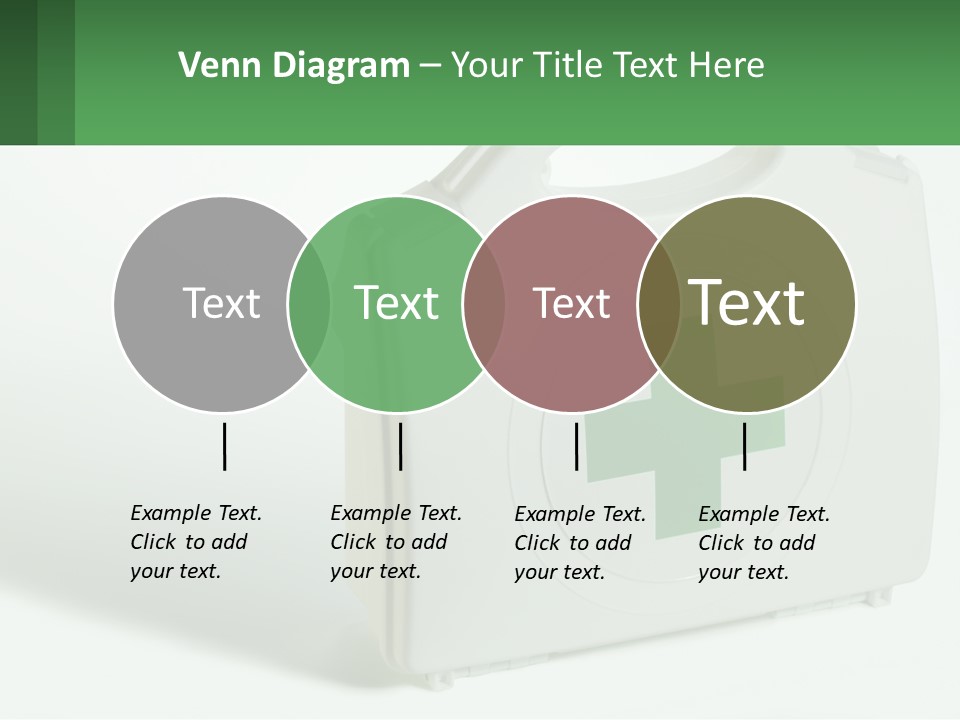 A Medical Kit With A Green Cross On It PowerPoint Template