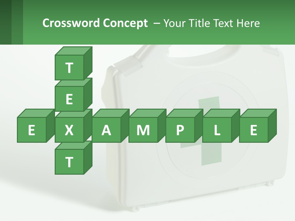 A Medical Kit With A Green Cross On It PowerPoint Template