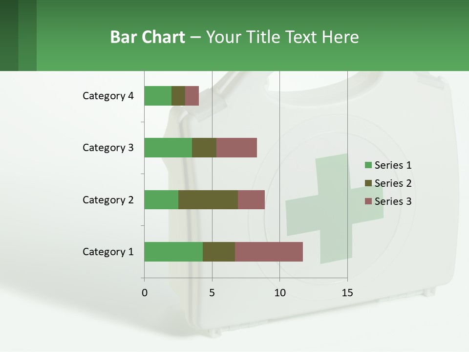 A Medical Kit With A Green Cross On It PowerPoint Template