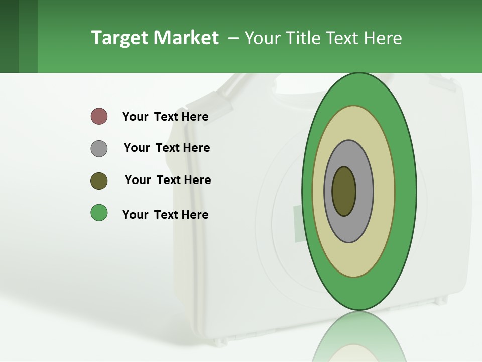 A Medical Kit With A Green Cross On It PowerPoint Template