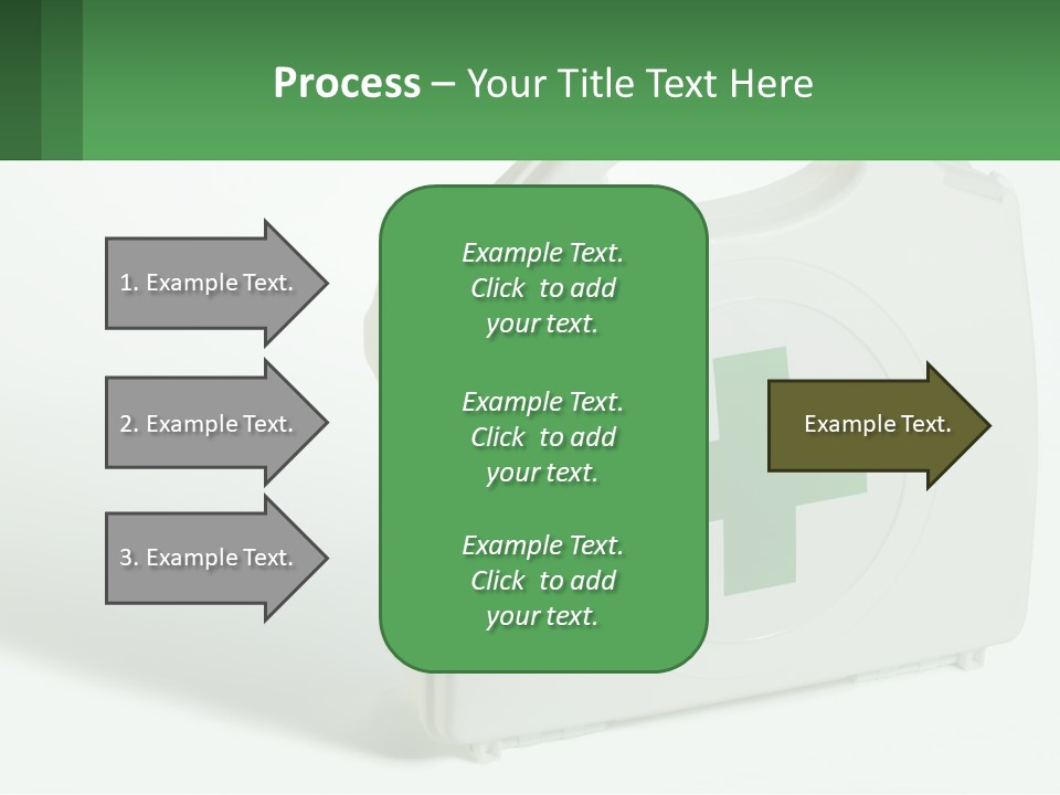 A Medical Kit With A Green Cross On It PowerPoint Template