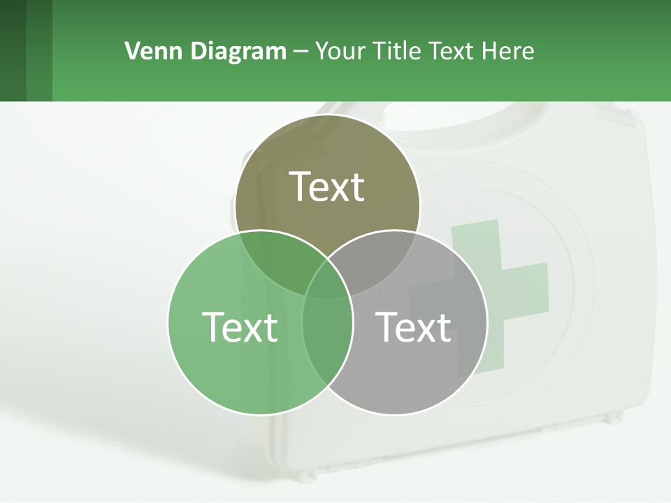 A Medical Kit With A Green Cross On It PowerPoint Template