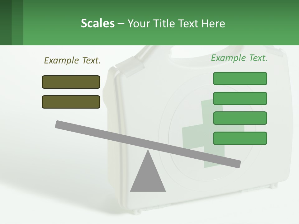 A Medical Kit With A Green Cross On It PowerPoint Template