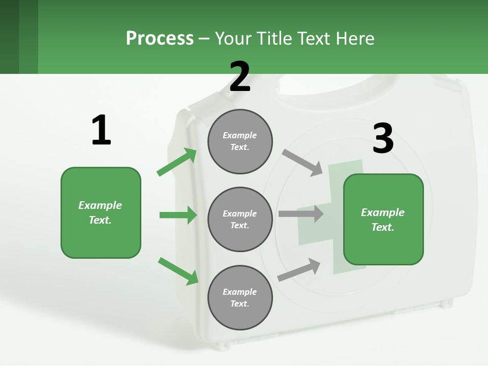 A Medical Kit With A Green Cross On It PowerPoint Template