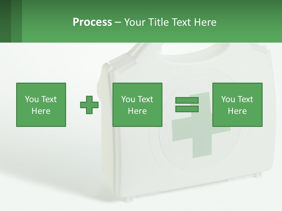 A Medical Kit With A Green Cross On It PowerPoint Template