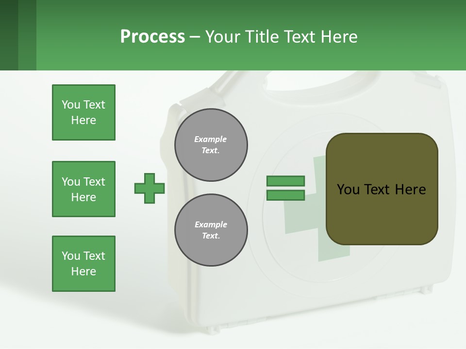 A Medical Kit With A Green Cross On It PowerPoint Template
