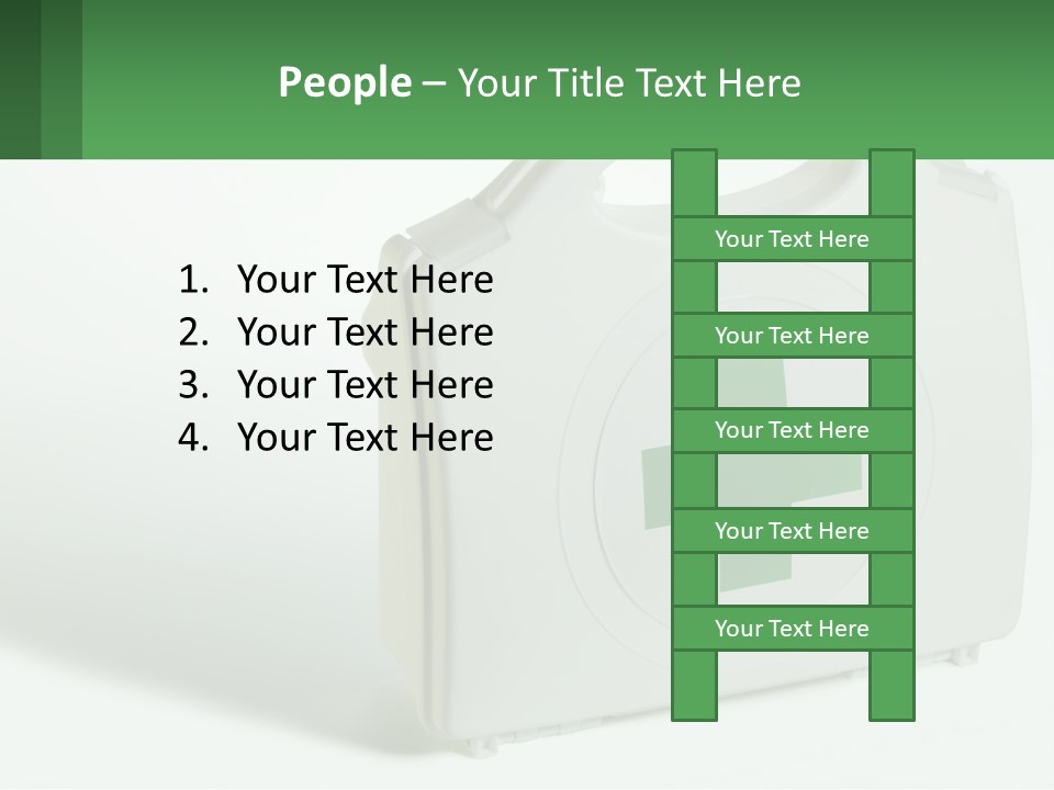 A Medical Kit With A Green Cross On It PowerPoint Template