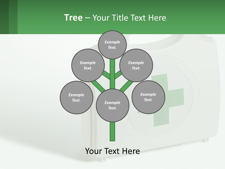 A Medical Kit With A Green Cross On It PowerPoint Template