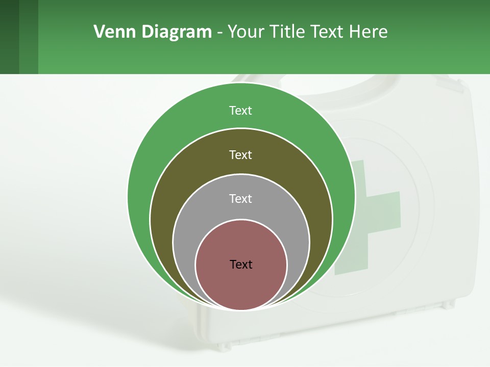 A Medical Kit With A Green Cross On It PowerPoint Template