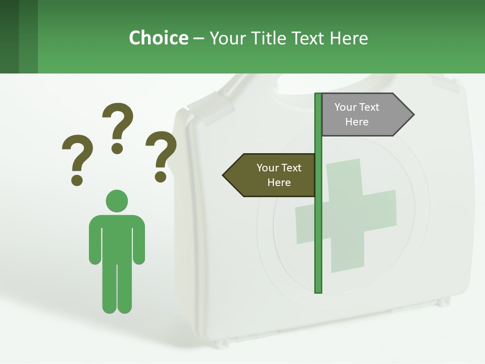 A Medical Kit With A Green Cross On It PowerPoint Template