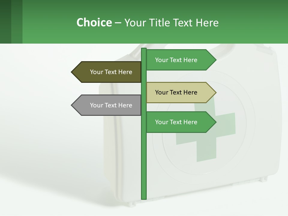A Medical Kit With A Green Cross On It PowerPoint Template