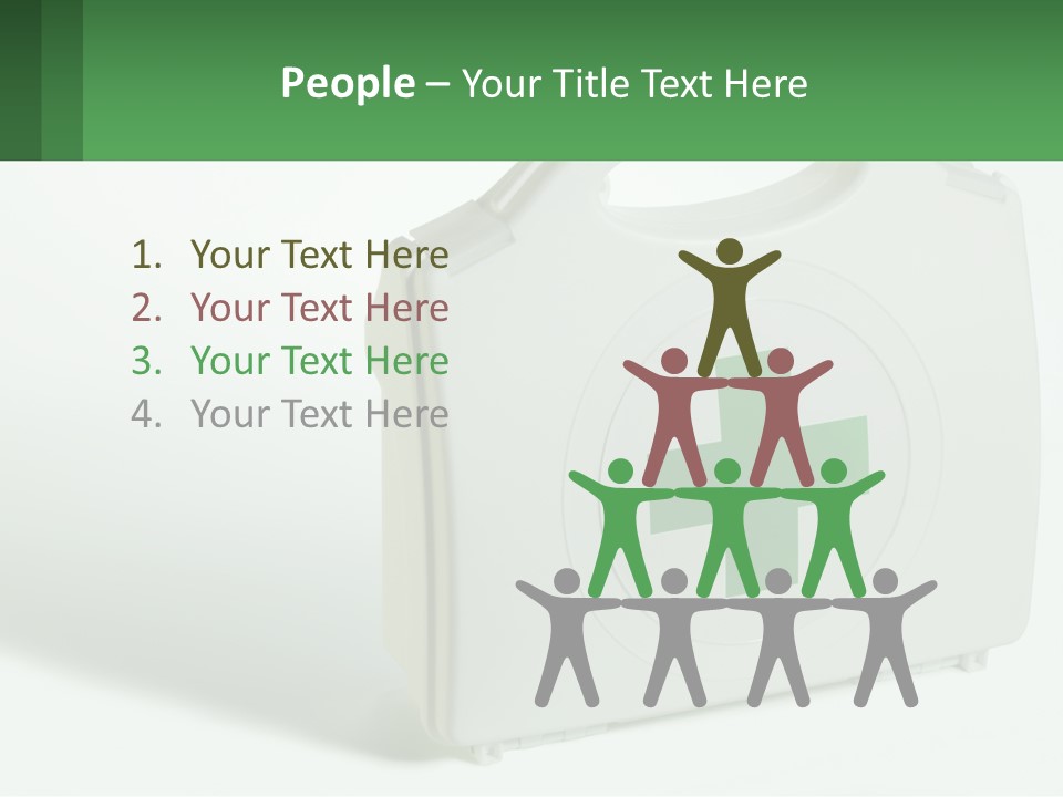 A Medical Kit With A Green Cross On It PowerPoint Template