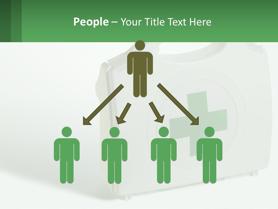 A Medical Kit With A Green Cross On It PowerPoint Template