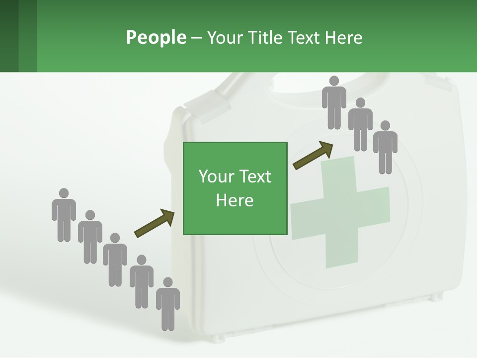 A Medical Kit With A Green Cross On It PowerPoint Template