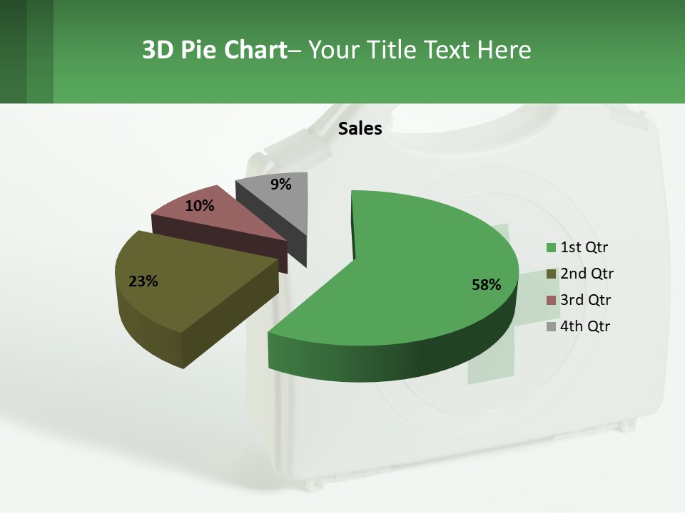 A Medical Kit With A Green Cross On It PowerPoint Template