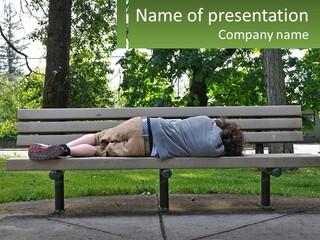 Bench Nap Relaxation PowerPoint Template