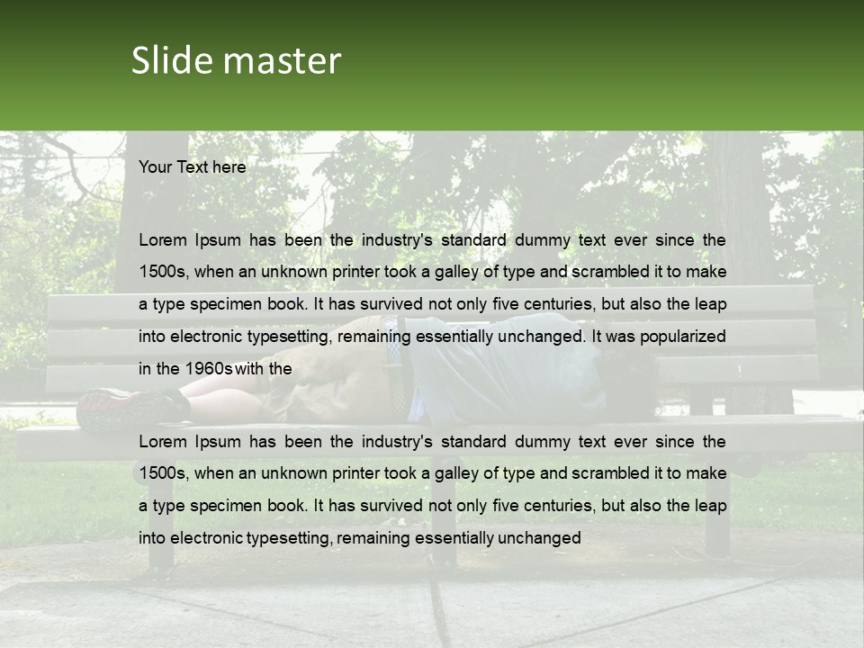 Bench Nap Relaxation PowerPoint Template