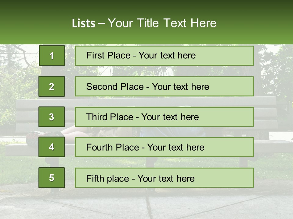 Bench Nap Relaxation PowerPoint Template