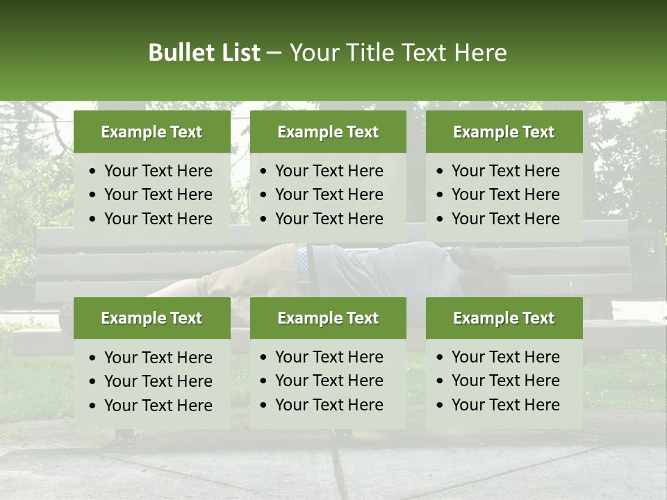 Bench Nap Relaxation PowerPoint Template