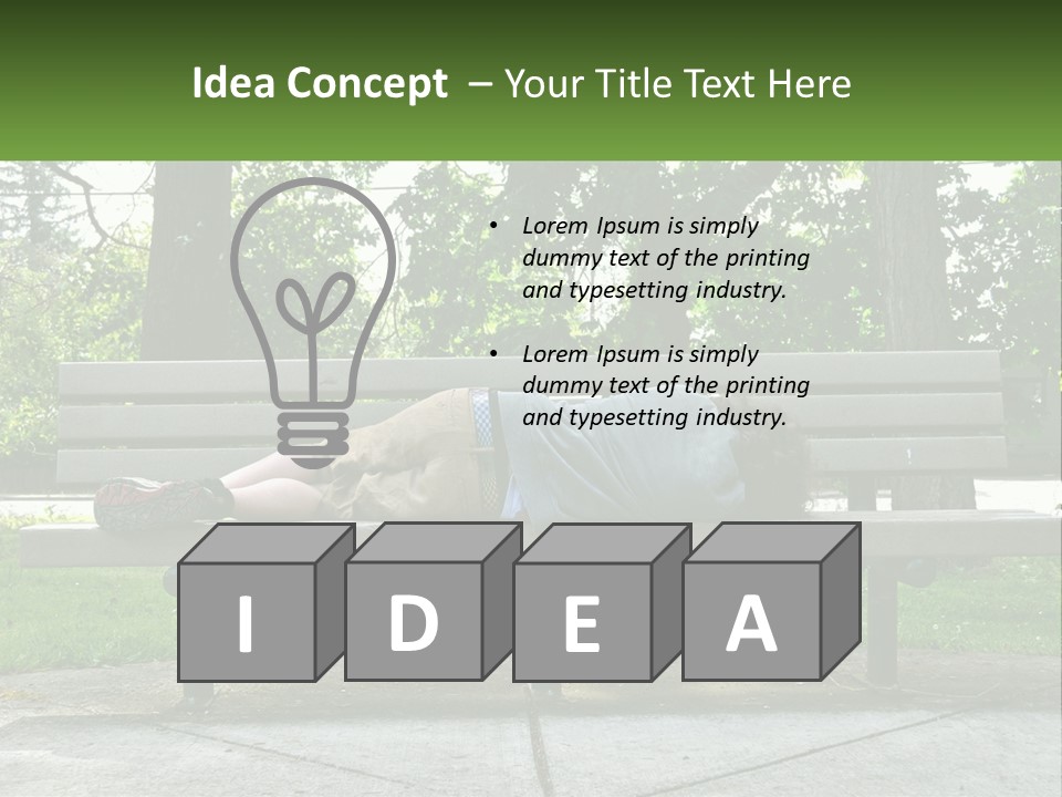 Bench Nap Relaxation PowerPoint Template