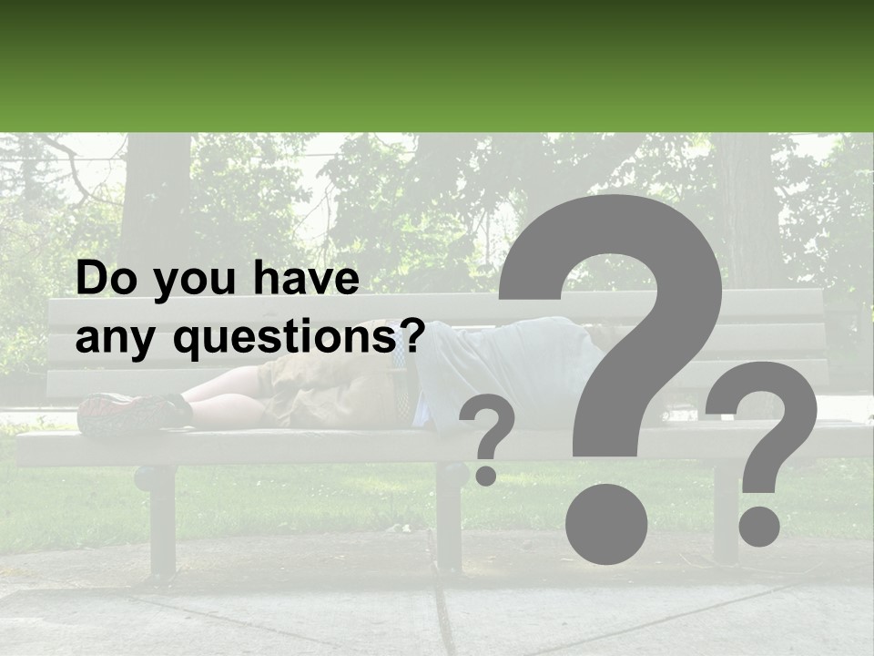 Bench Nap Relaxation PowerPoint Template