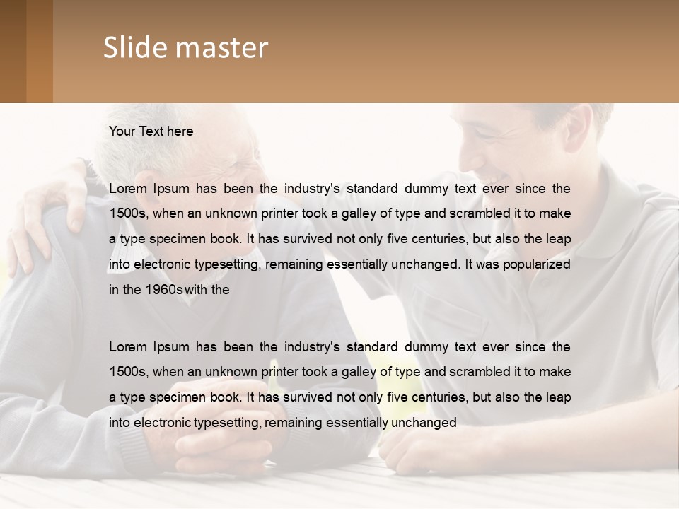 A Man And A Woman Sitting At A Table PowerPoint Template