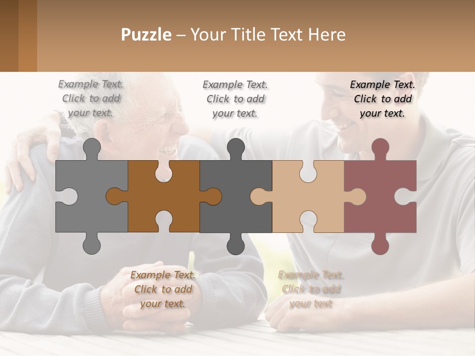 A Man And A Woman Sitting At A Table PowerPoint Template