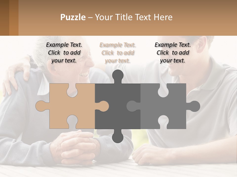 A Man And A Woman Sitting At A Table PowerPoint Template