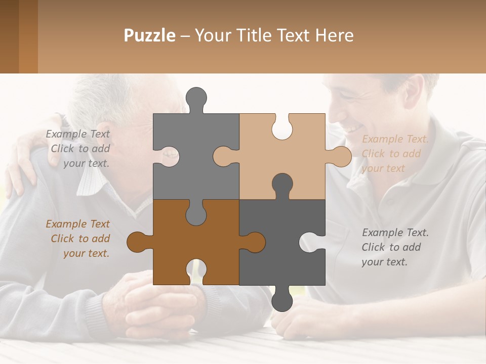 A Man And A Woman Sitting At A Table PowerPoint Template