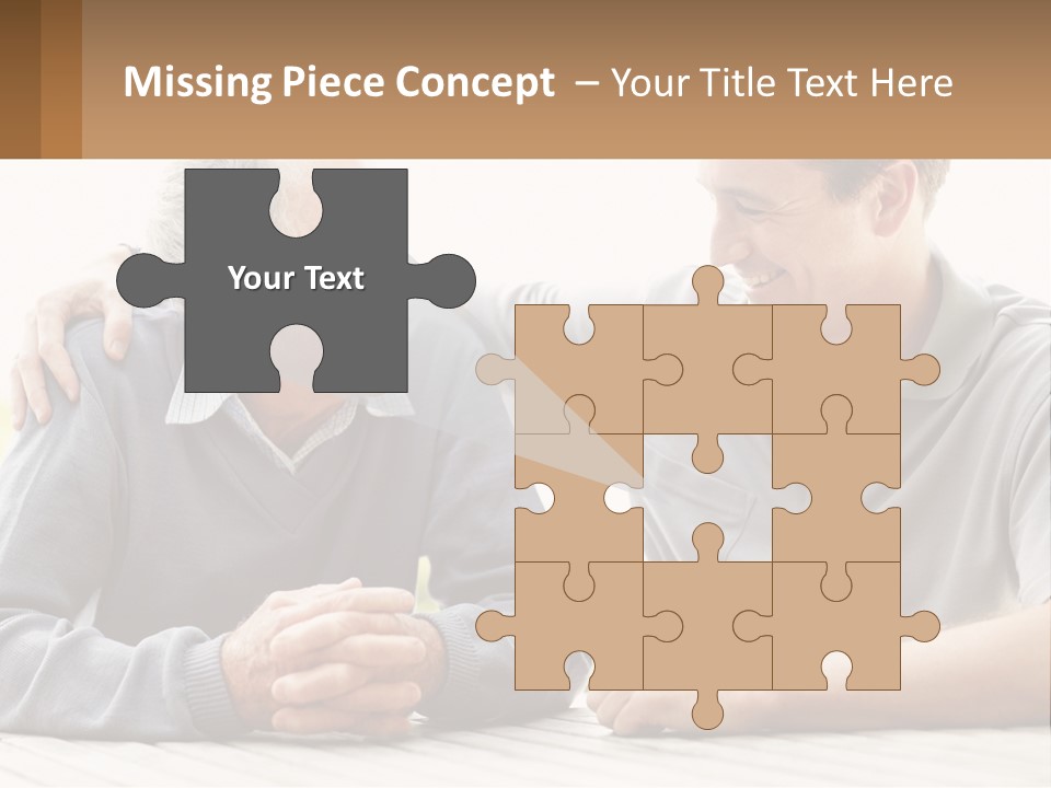 A Man And A Woman Sitting At A Table PowerPoint Template