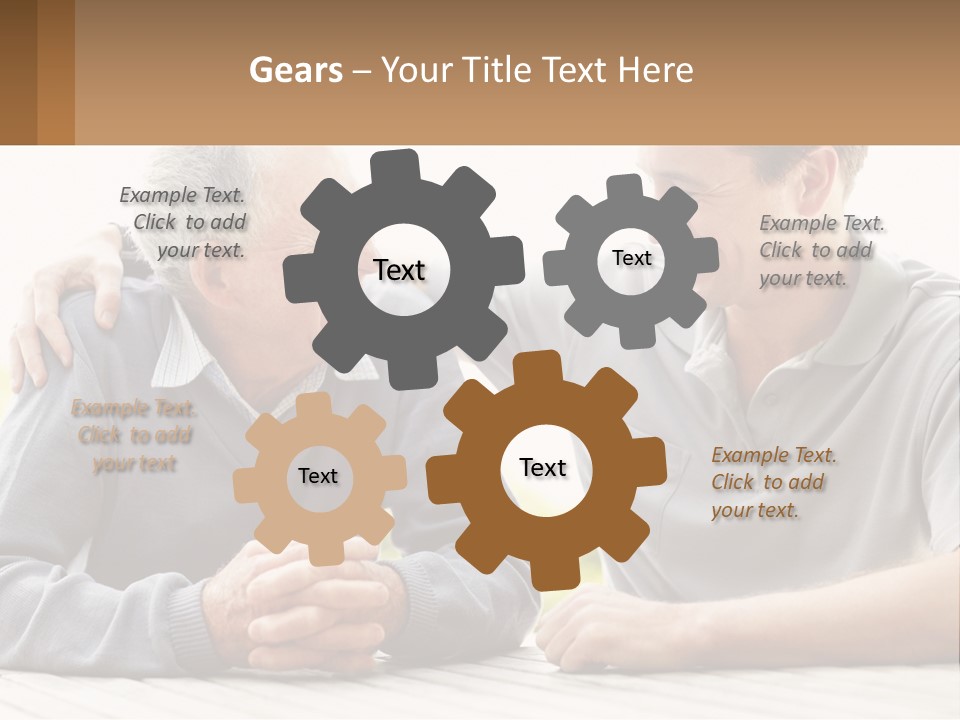 A Man And A Woman Sitting At A Table PowerPoint Template