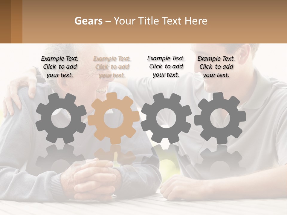 A Man And A Woman Sitting At A Table PowerPoint Template