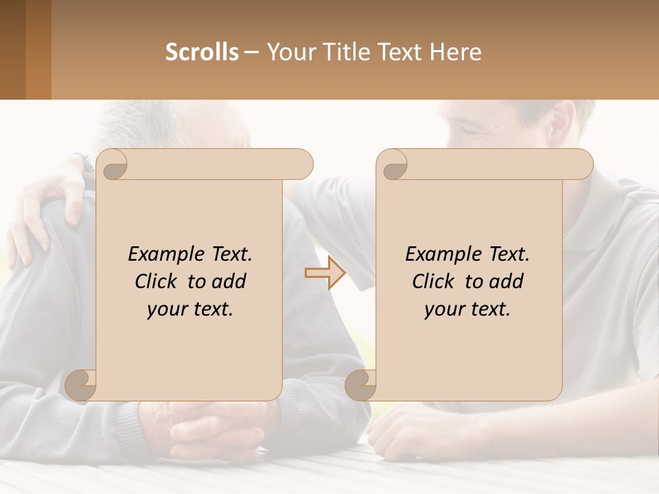 A Man And A Woman Sitting At A Table PowerPoint Template