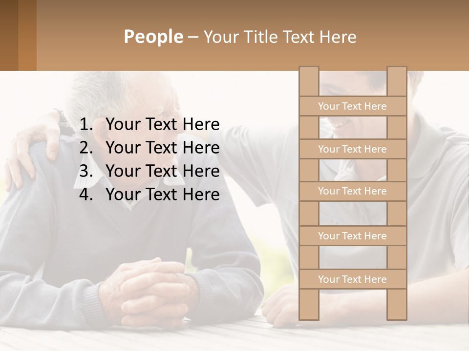 A Man And A Woman Sitting At A Table PowerPoint Template