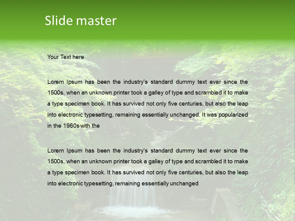 Falls Smoky Leaf PowerPoint Template
