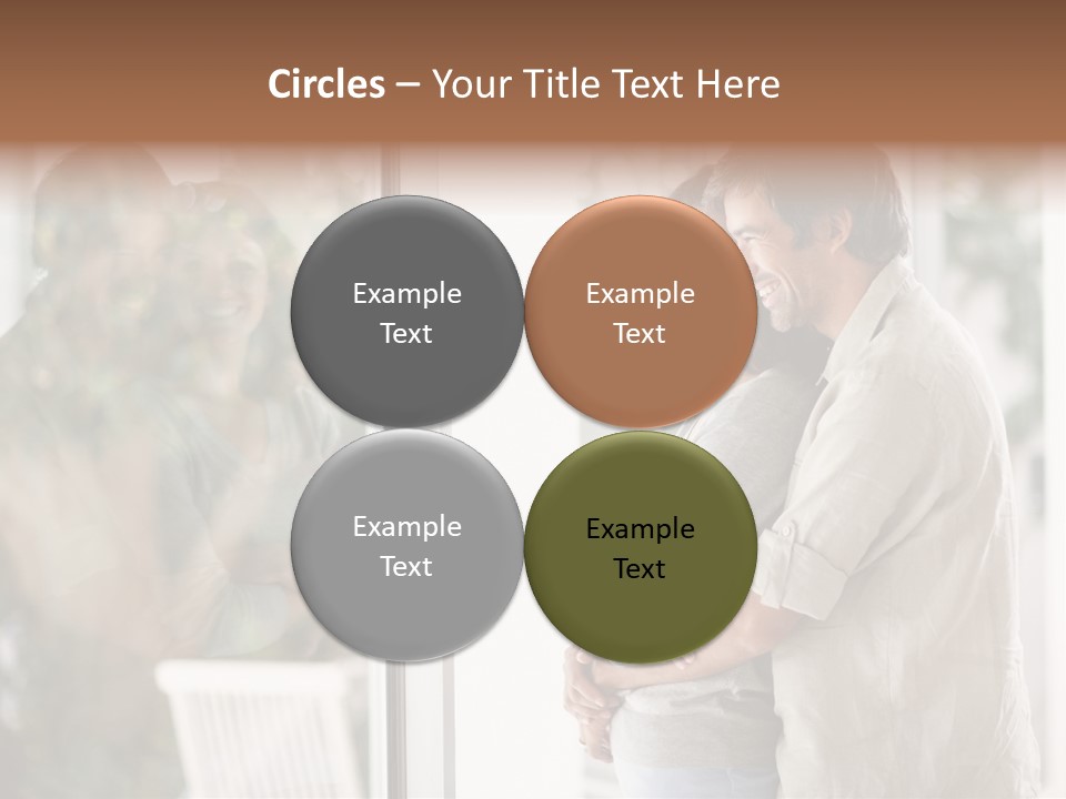 A Man And Woman Standing Next To Each Other In Front Of A Window PowerPoint Template