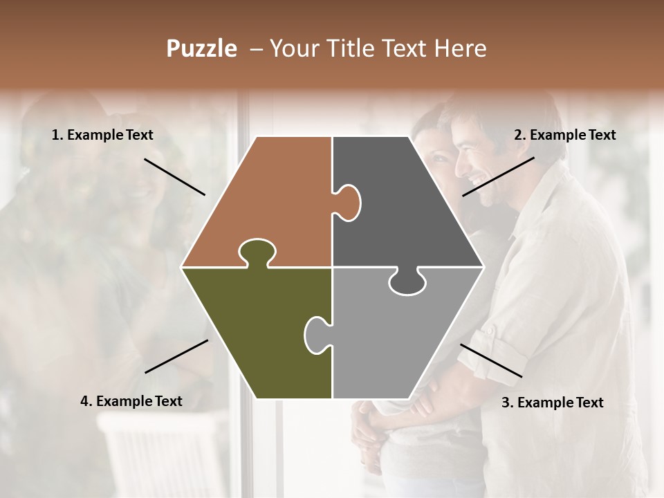 A Man And Woman Standing Next To Each Other In Front Of A Window PowerPoint Template