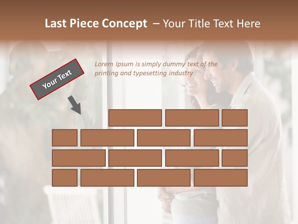 A Man And Woman Standing Next To Each Other In Front Of A Window PowerPoint Template