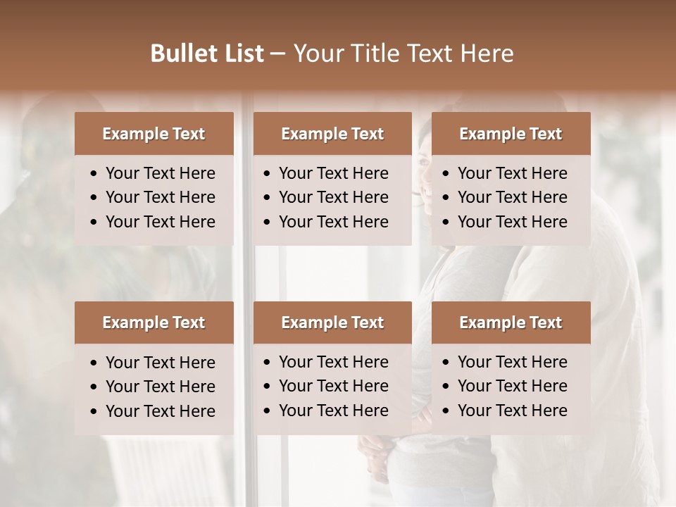 A Man And Woman Standing Next To Each Other In Front Of A Window PowerPoint Template