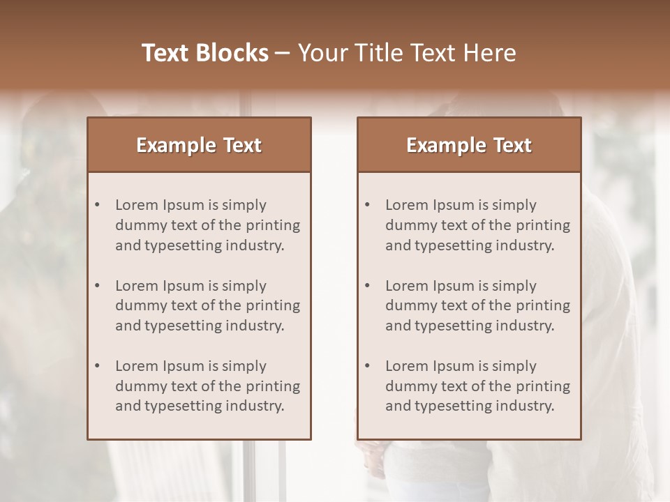 A Man And Woman Standing Next To Each Other In Front Of A Window PowerPoint Template