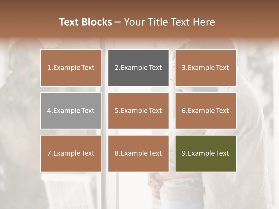 A Man And Woman Standing Next To Each Other In Front Of A Window PowerPoint Template