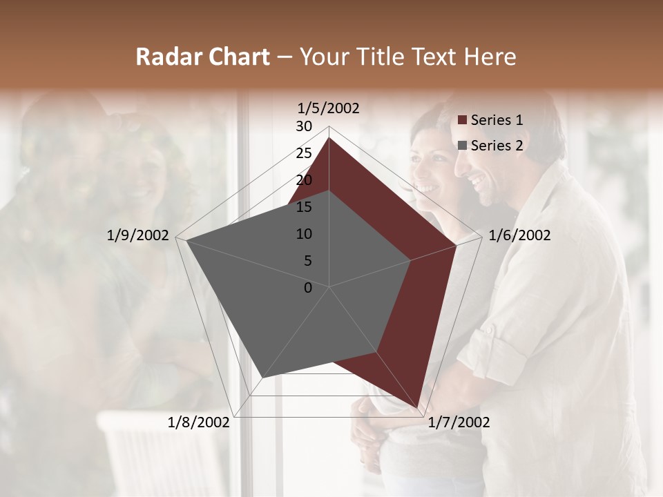 A Man And Woman Standing Next To Each Other In Front Of A Window PowerPoint Template