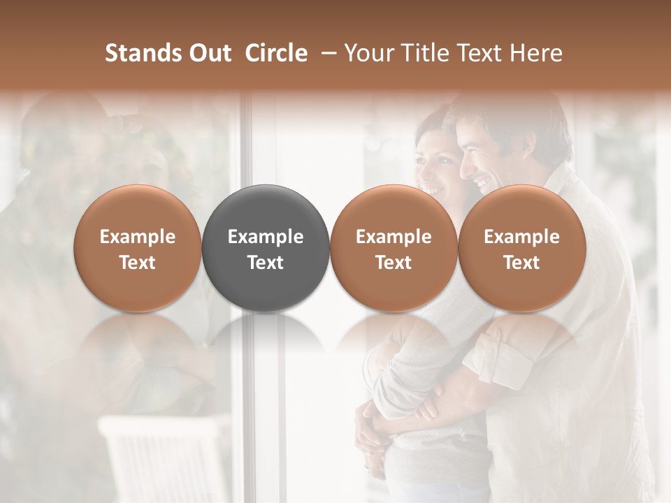 A Man And Woman Standing Next To Each Other In Front Of A Window PowerPoint Template