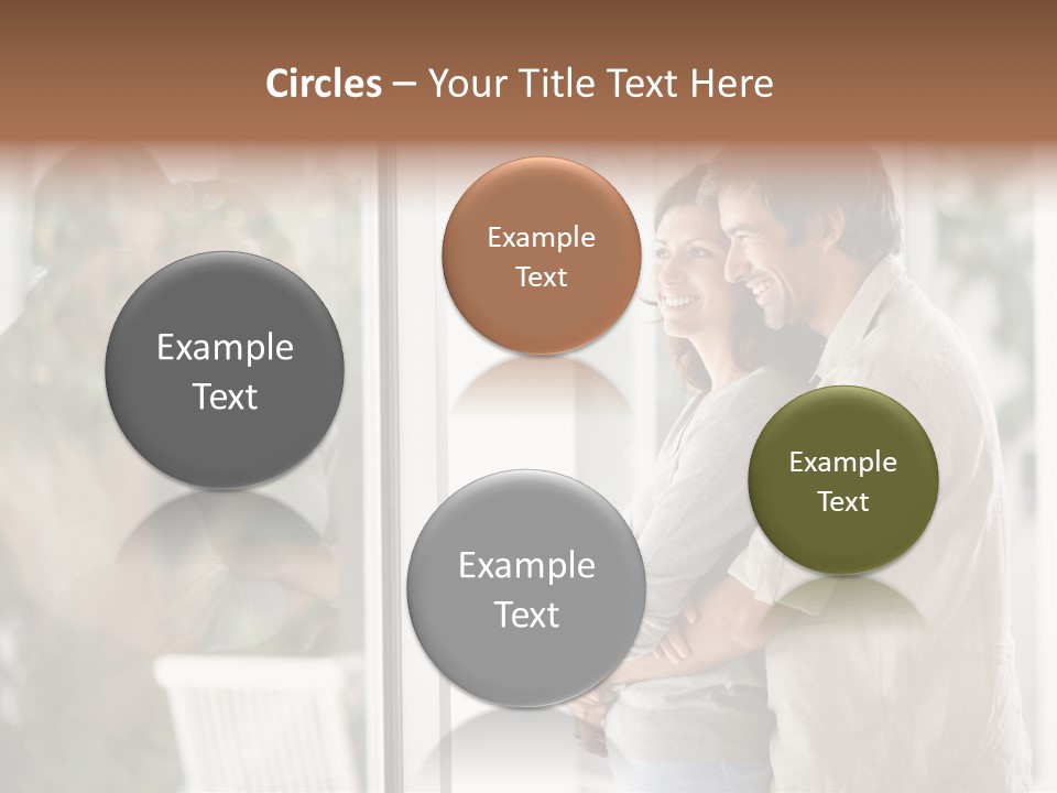 A Man And Woman Standing Next To Each Other In Front Of A Window PowerPoint Template