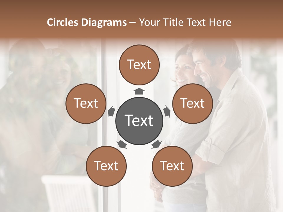 A Man And Woman Standing Next To Each Other In Front Of A Window PowerPoint Template