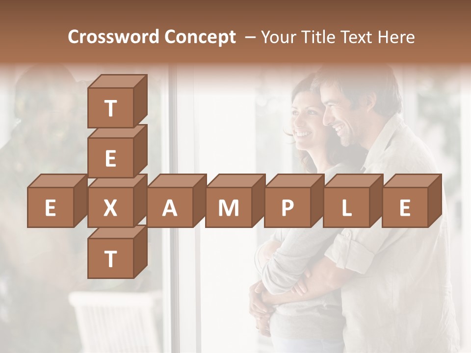 A Man And Woman Standing Next To Each Other In Front Of A Window PowerPoint Template