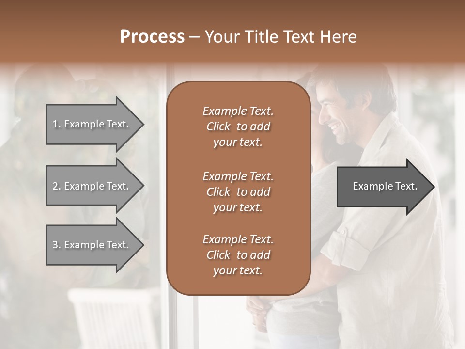 A Man And Woman Standing Next To Each Other In Front Of A Window PowerPoint Template