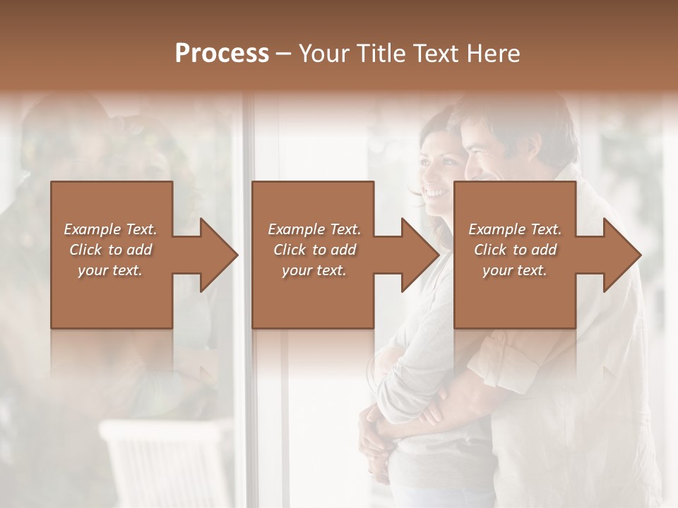 A Man And Woman Standing Next To Each Other In Front Of A Window PowerPoint Template