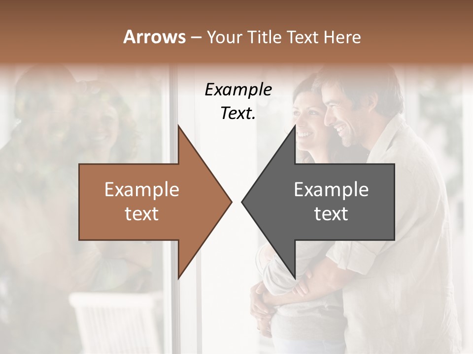 A Man And Woman Standing Next To Each Other In Front Of A Window PowerPoint Template