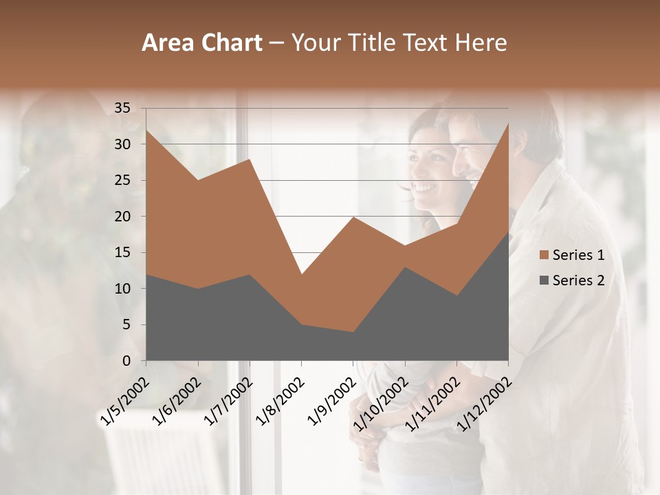 A Man And Woman Standing Next To Each Other In Front Of A Window PowerPoint Template